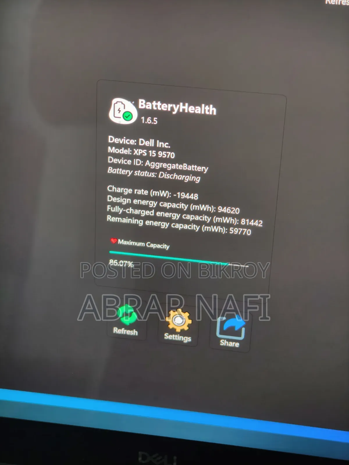 Laptop Dell XPS 15 9570 16GB Intel Core I7 SSD 512GB