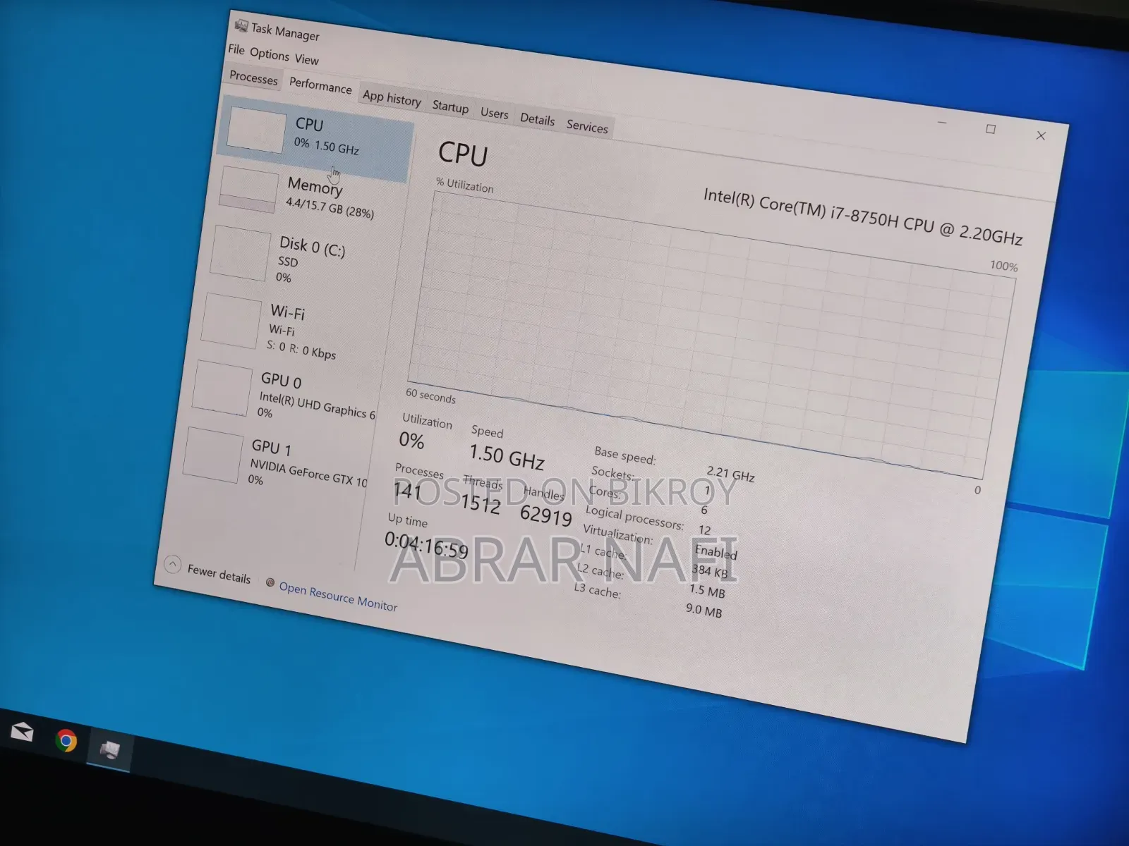 Laptop Dell XPS 15 9570 16GB Intel Core I7 SSD 512GB