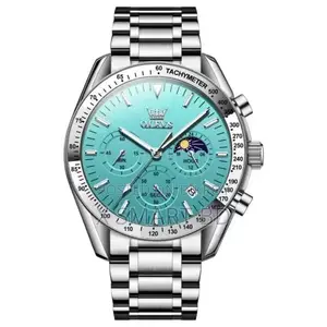 Butter Fly Lock Olevs Watch for Mens (Stell Chain Paste Dial )