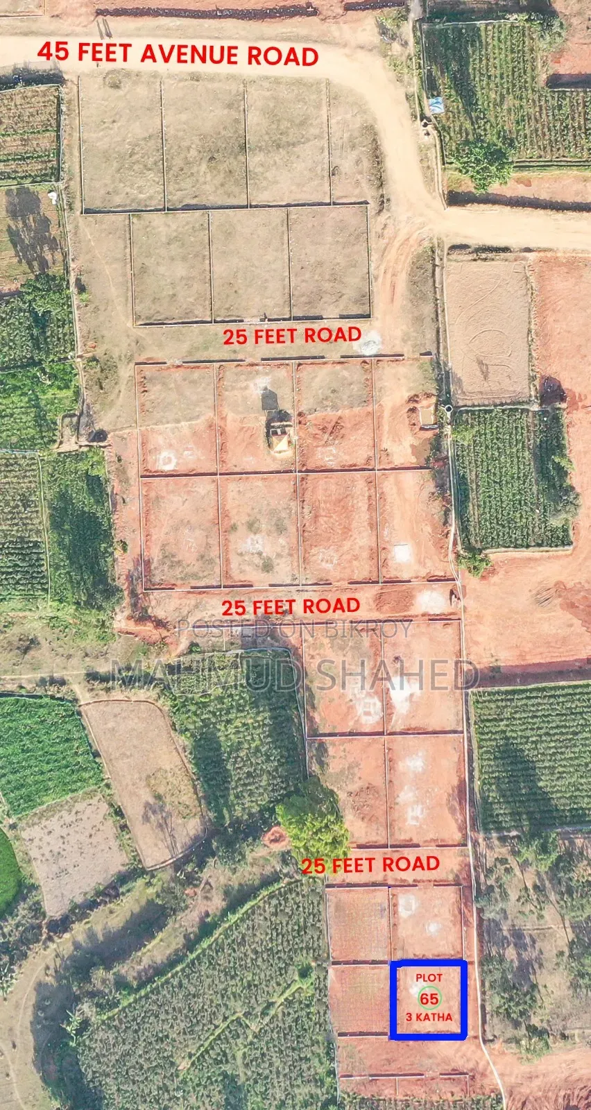 Buy 3-10 Katha Plots on High Land in Golap Gram!