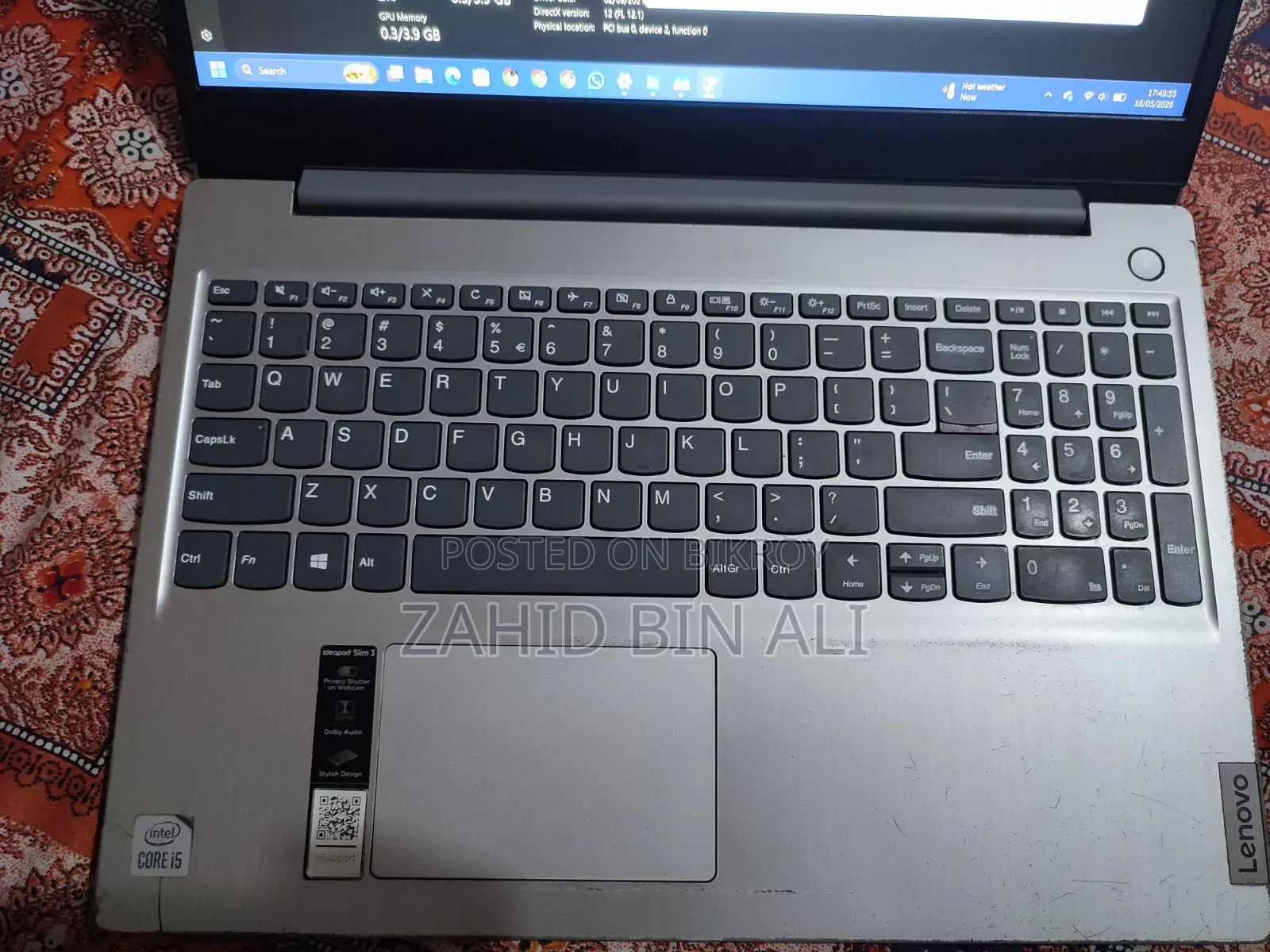 Laptop Lenovo Ideapad 3 8GB Intel Core I5 SSD 1T
