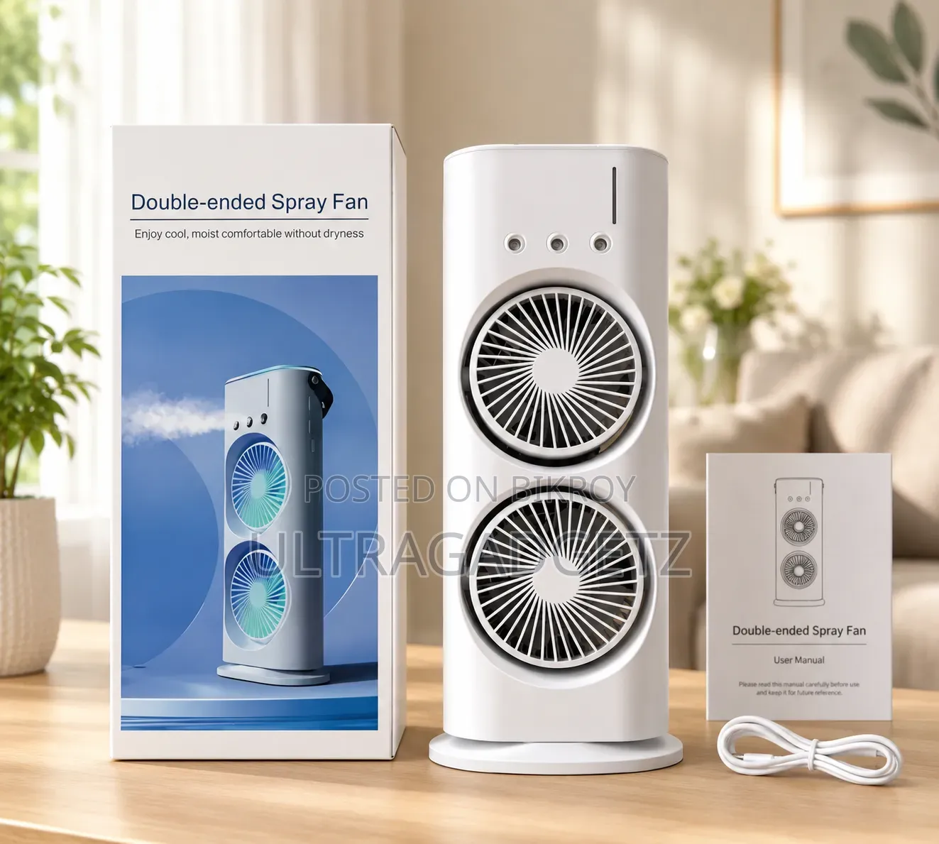 Portable Light Humidifier Double-Ended Spray Fan