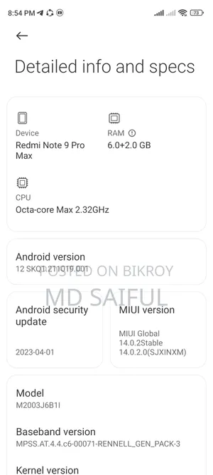 Xiaomi Redmi Note 9 Pro Max 128 GB