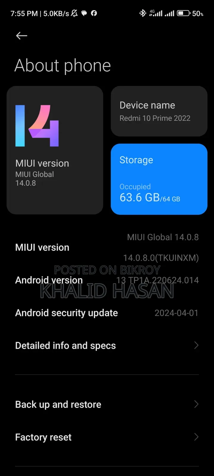 Xiaomi Redmi 10 64 GB Black