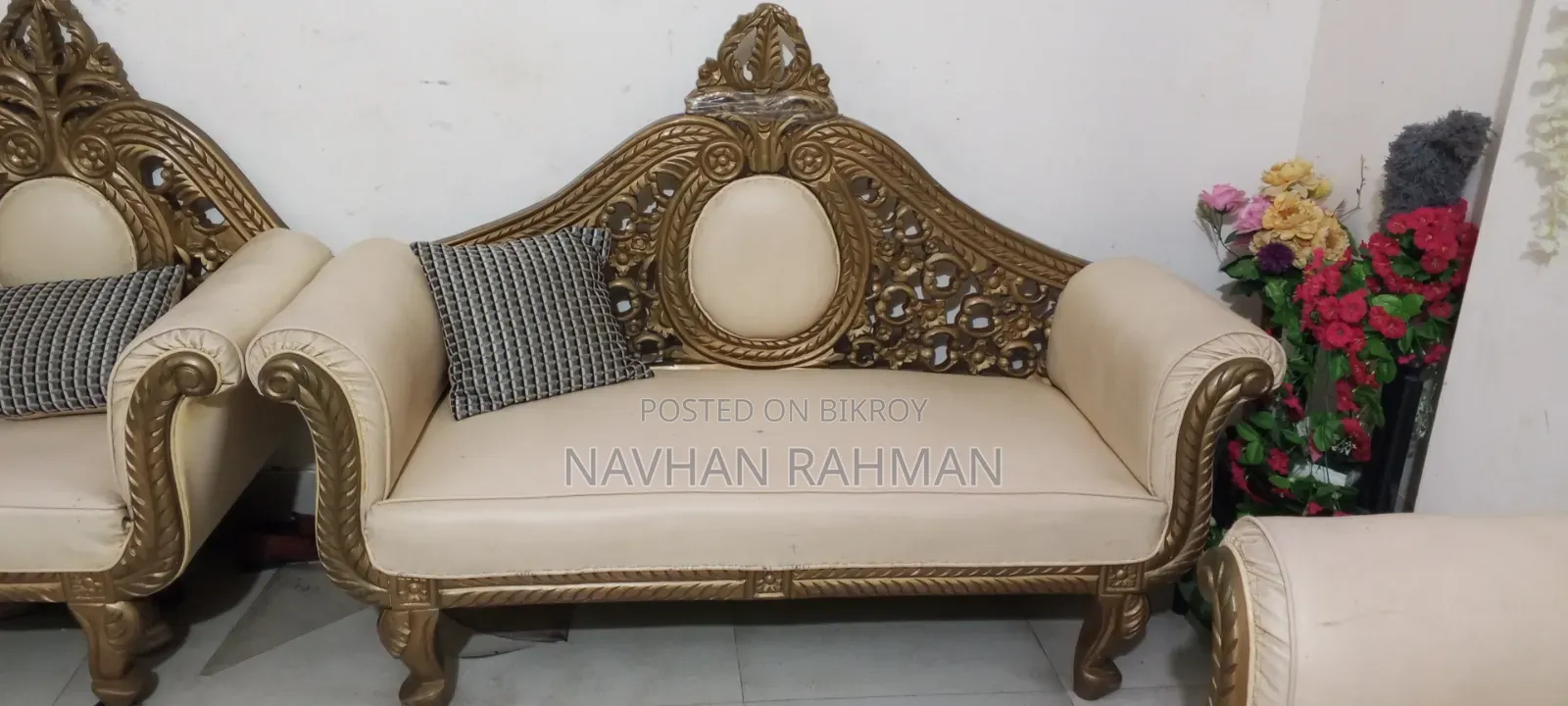 Mahogany Wood Sofa