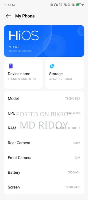 Tecno Spark 30 Pro 256 GB Black