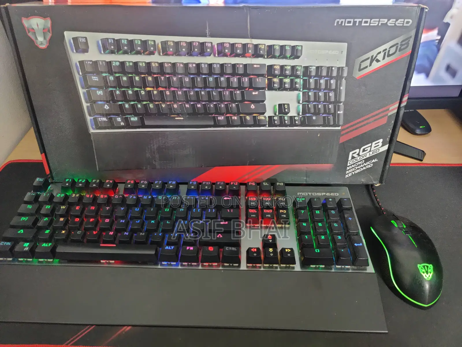 Motospeed Ck108 Mechanical Keyboard + Motospeed V40 RGB Gaming Mouse