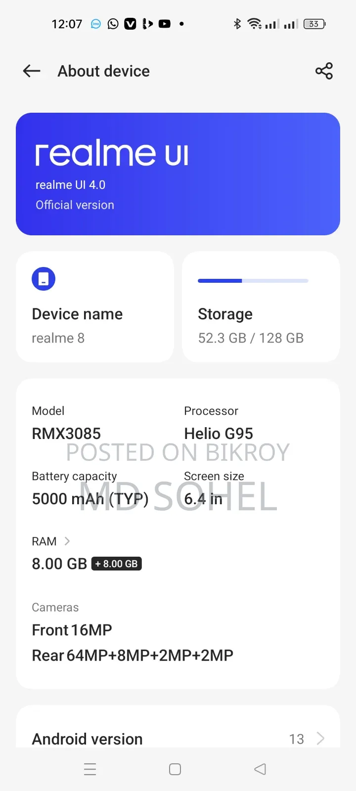 Realme 128 GB Gold