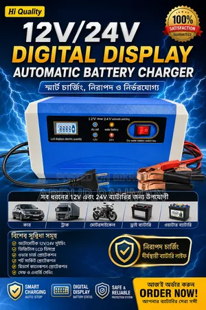 12-v 24-v Hi Quality Digital Display Automatic Battery Charger.