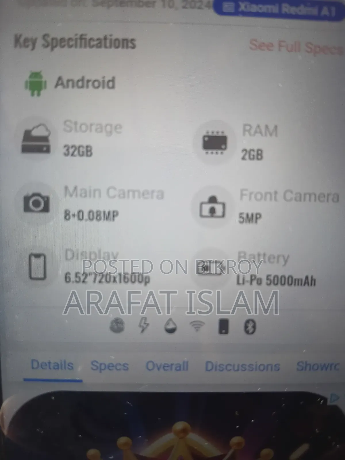Xiaomi Redmi A1 32 GB Black