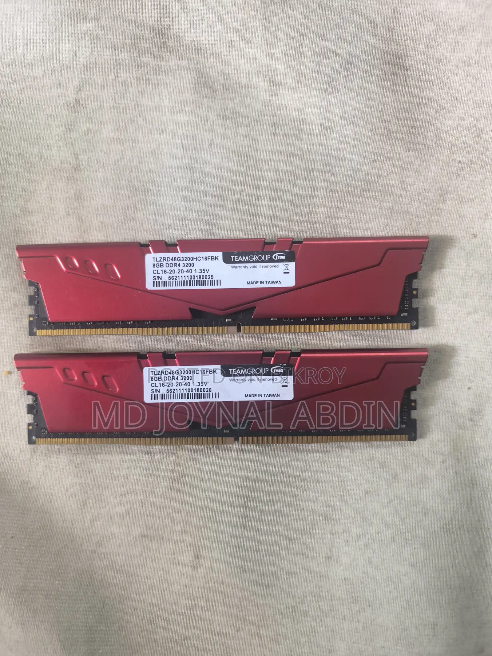 Teamgroup T-Force Vulcan Z 16gb (2x8gb) Ddr4 3200mhz Gaming Ram – Red