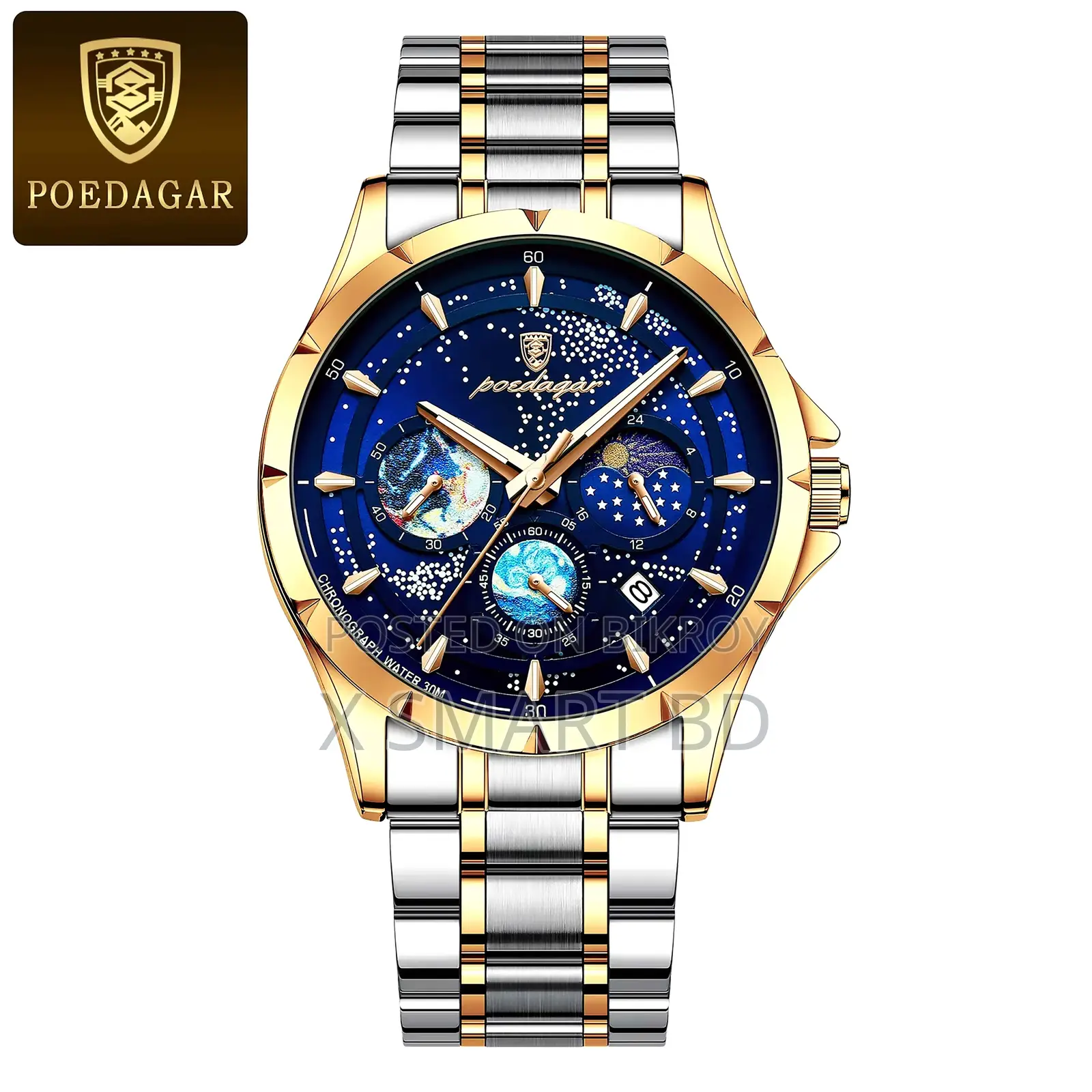 Poedagar 916 লাক্সারি ম্যান রিস্টওয়াচ লুমিনাস