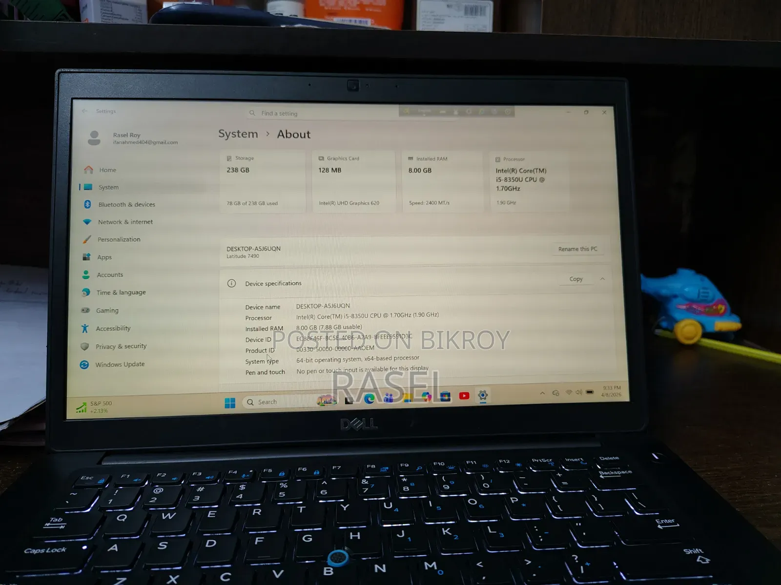 Laptop Dell Latitude 7490 8GB Intel Core I5 SSD 256GB