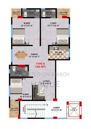 3-bedroom Apartment in Nakhalpara, Safar E, Tejgaon for sale