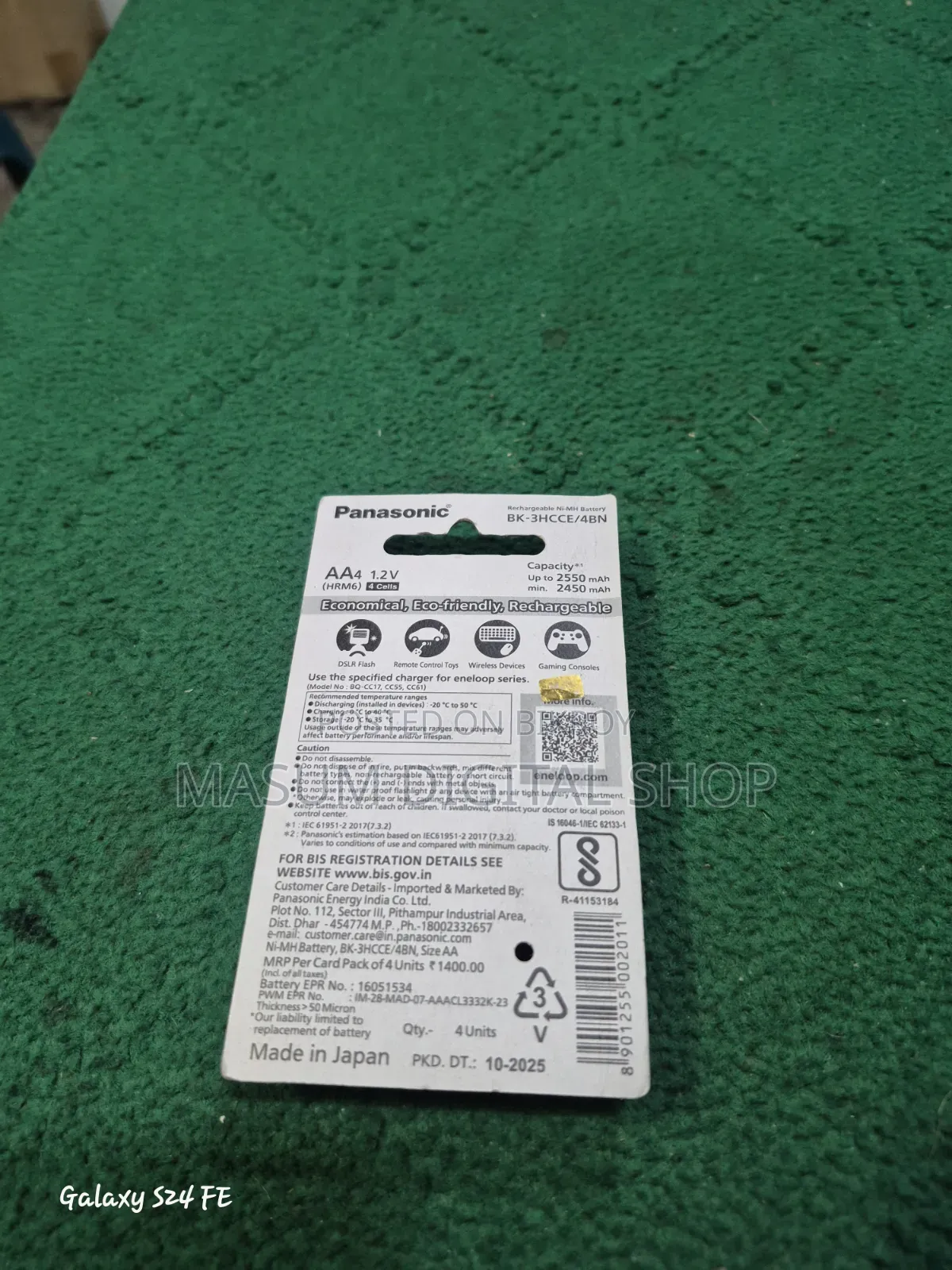 Panasonic Eneloop Pro 2550 AA Original Pencil Battery