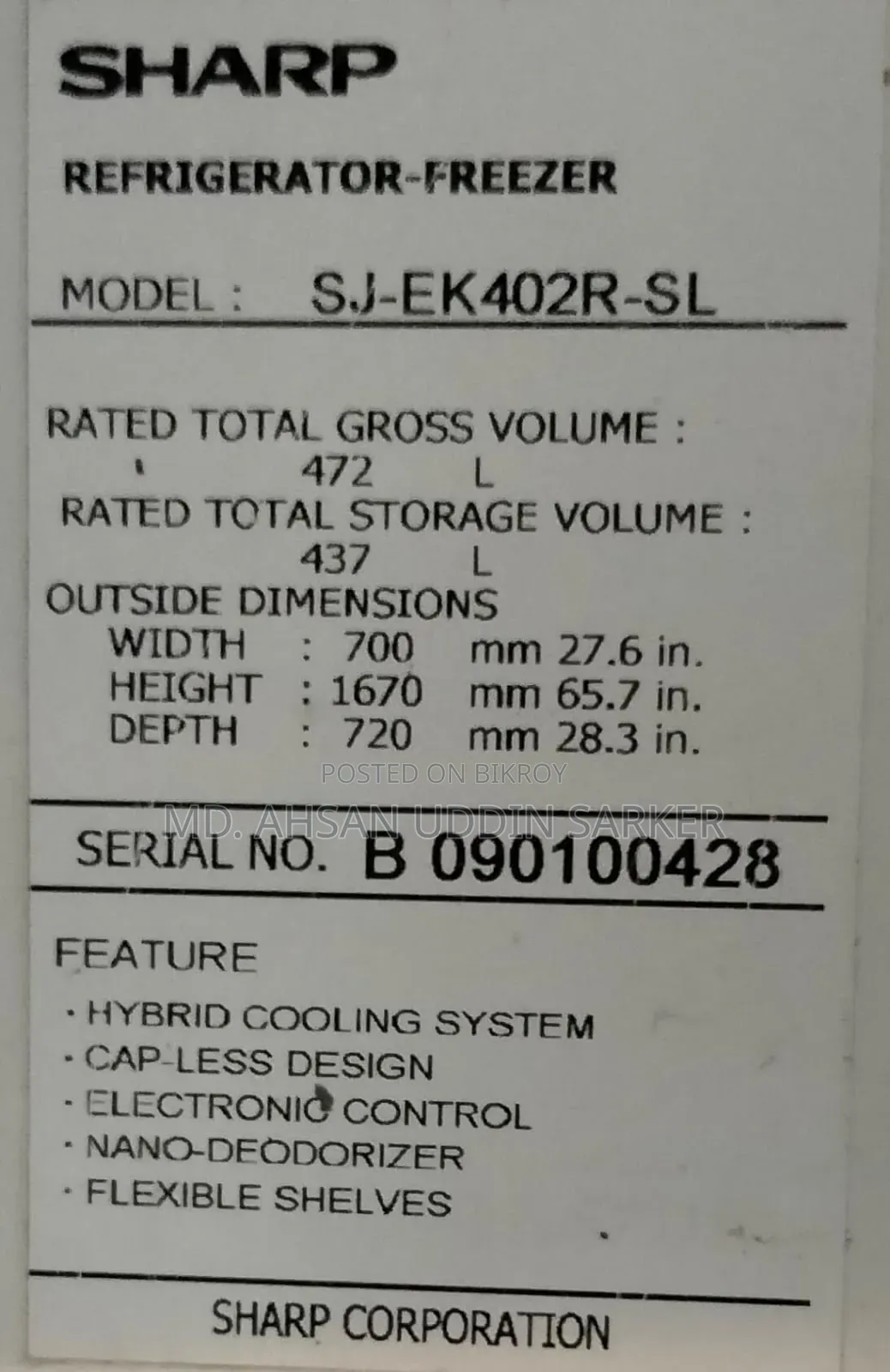 Refrigerator Selling