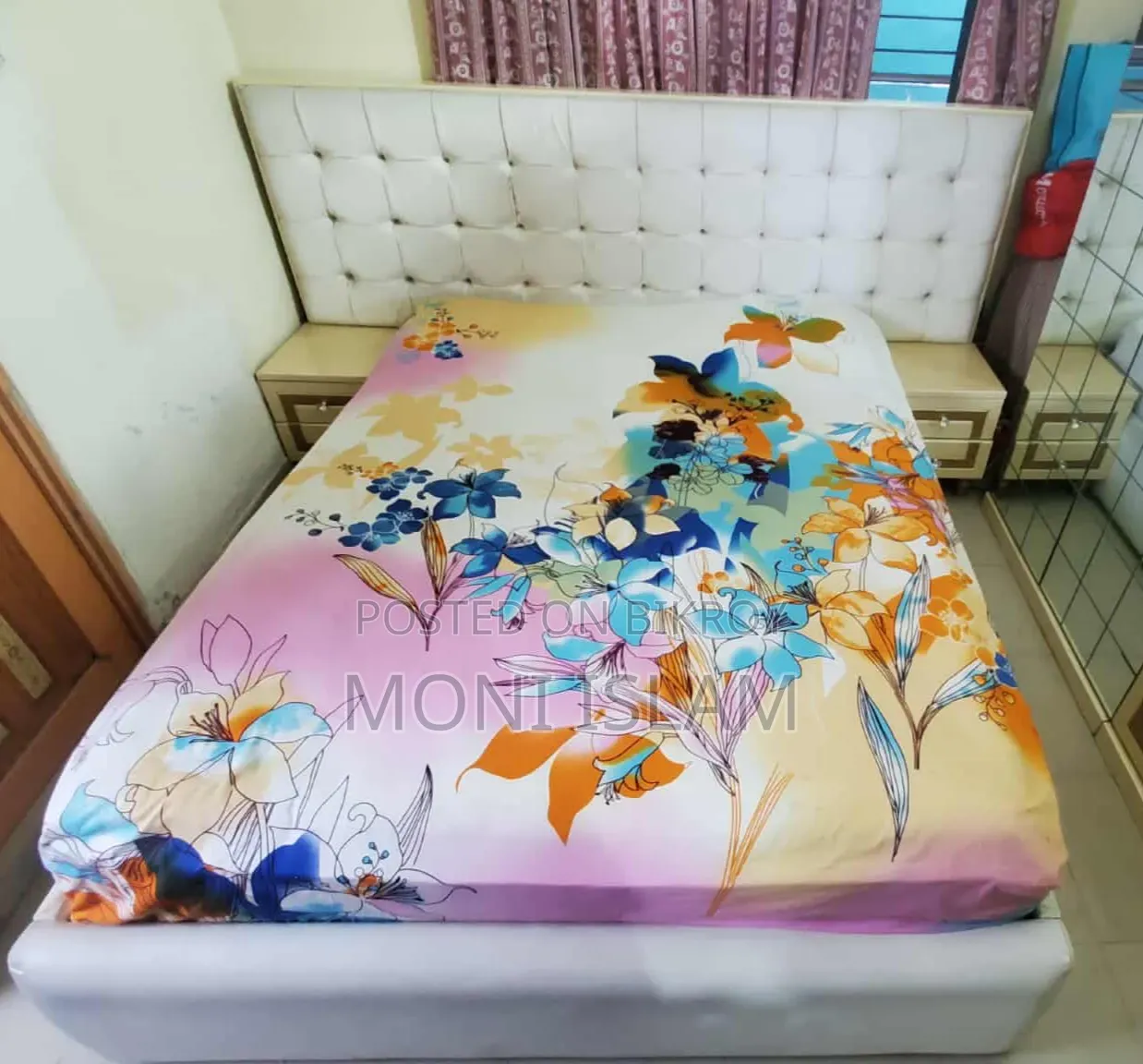 Bed for Sale (Bedside Table Included, No Mattress)