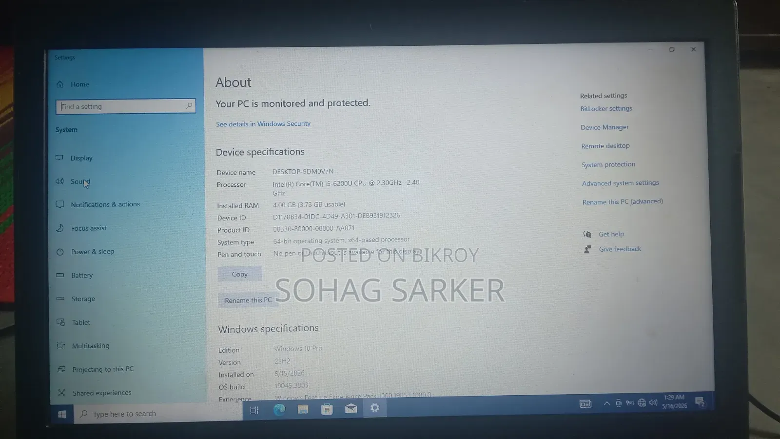 Laptop Lenovo V310 4GB Intel Core I5 SSD 128GB