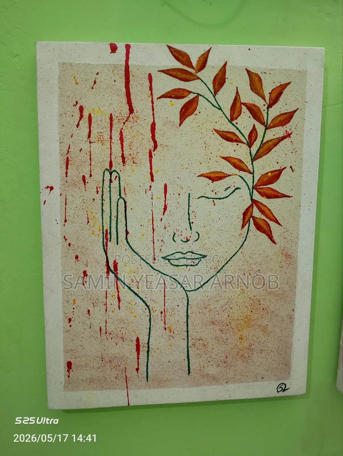 অ্যাক্রিলিক অন ক্যানভাস (স্লিপিং বিউটি ব্লিডিং)
