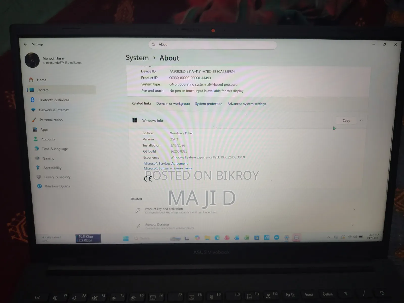 Laptop Asus 8GB Intel Core I3 SSD 512GB