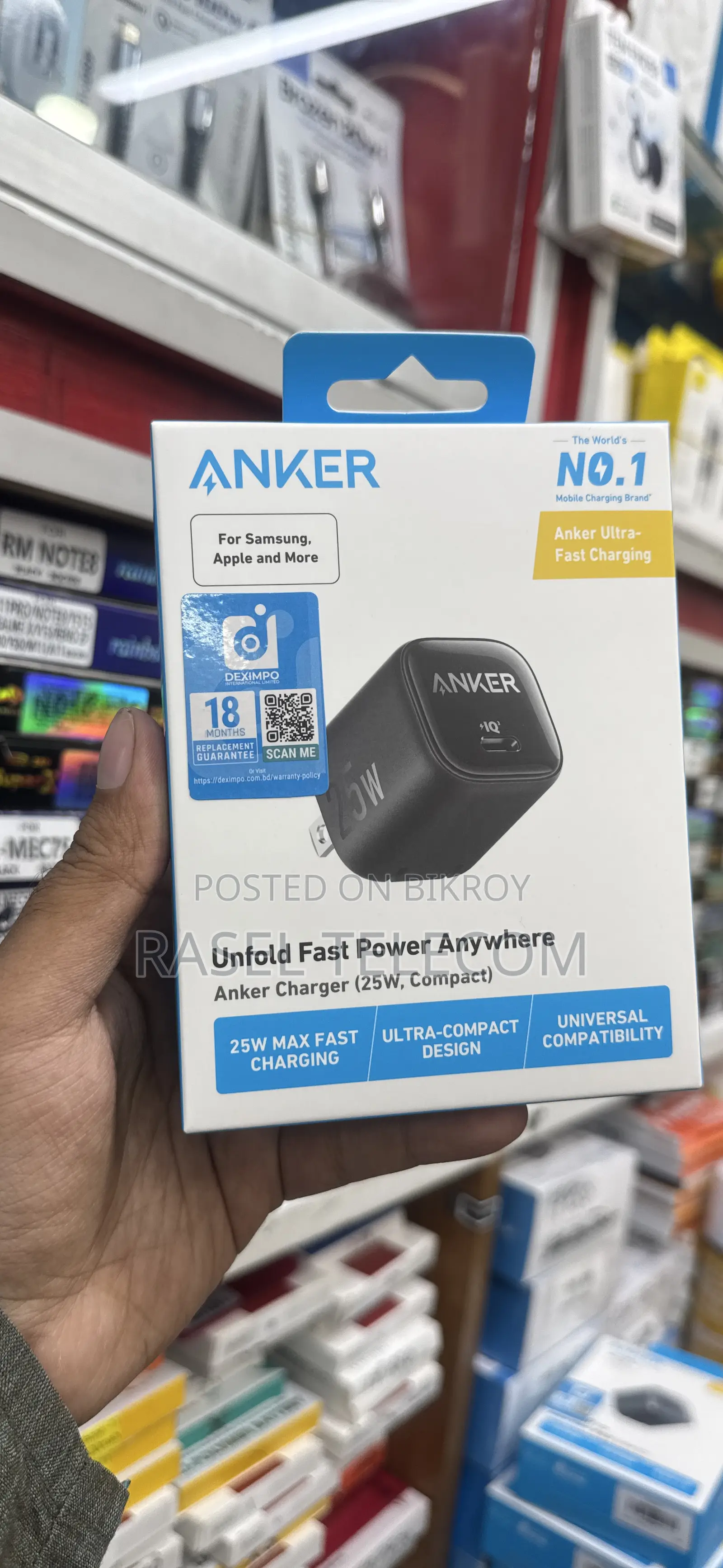Anker 25w Compact Fast Charger (18 Months Warranty) - Brand New