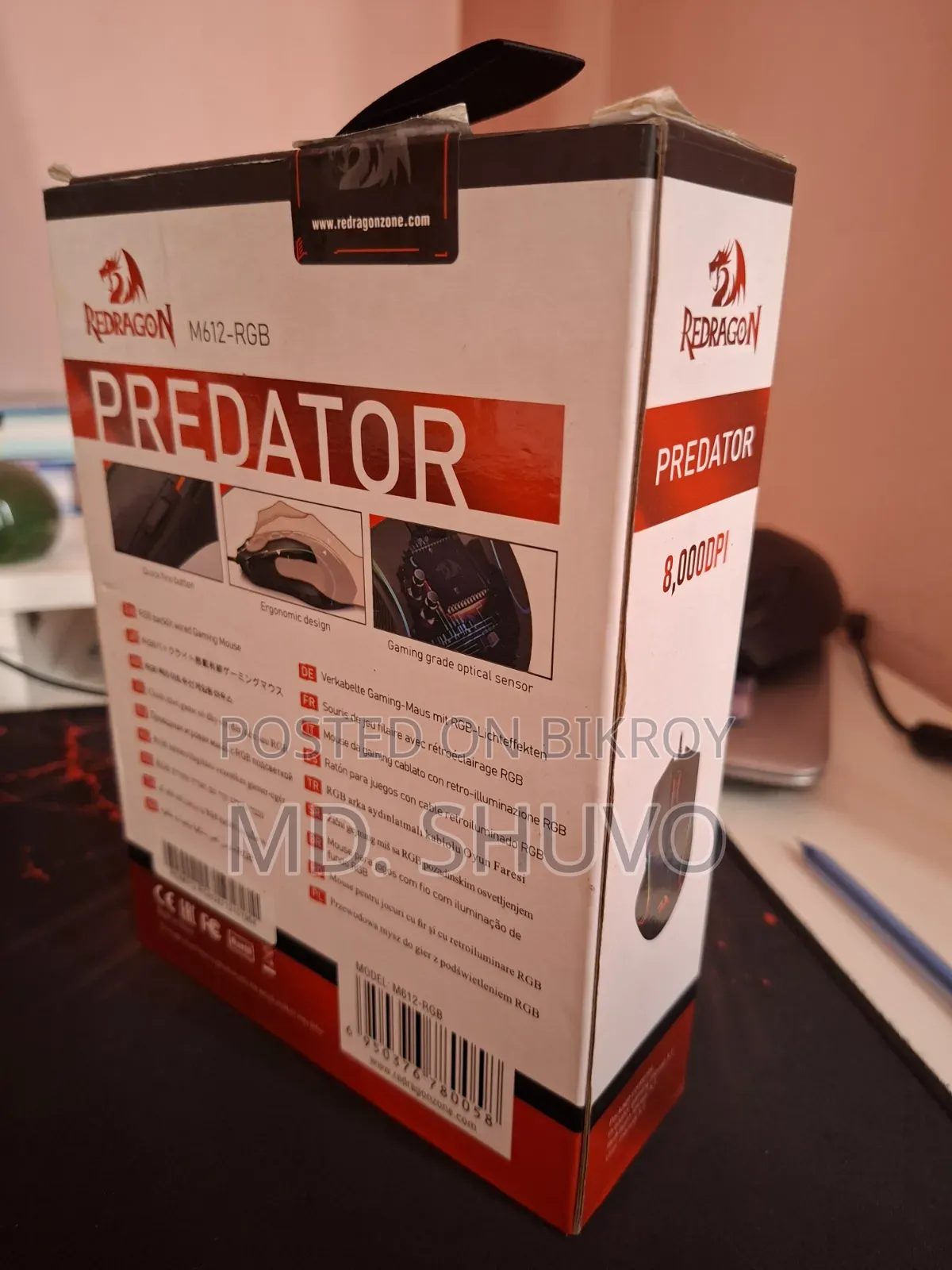 Redragon M612-RGB Predator RGB Backlit Wired Gaming Mouse 8,000dpi