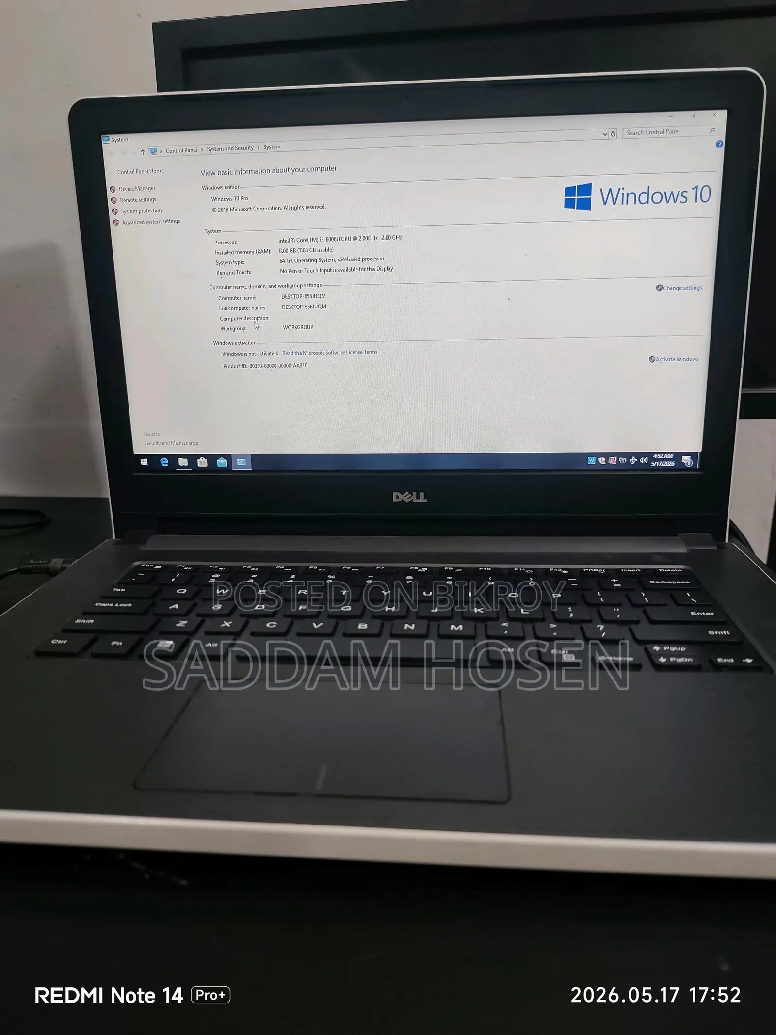 Laptop Dell Inspiron 14 8GB Intel Core I3 SSD 256GB