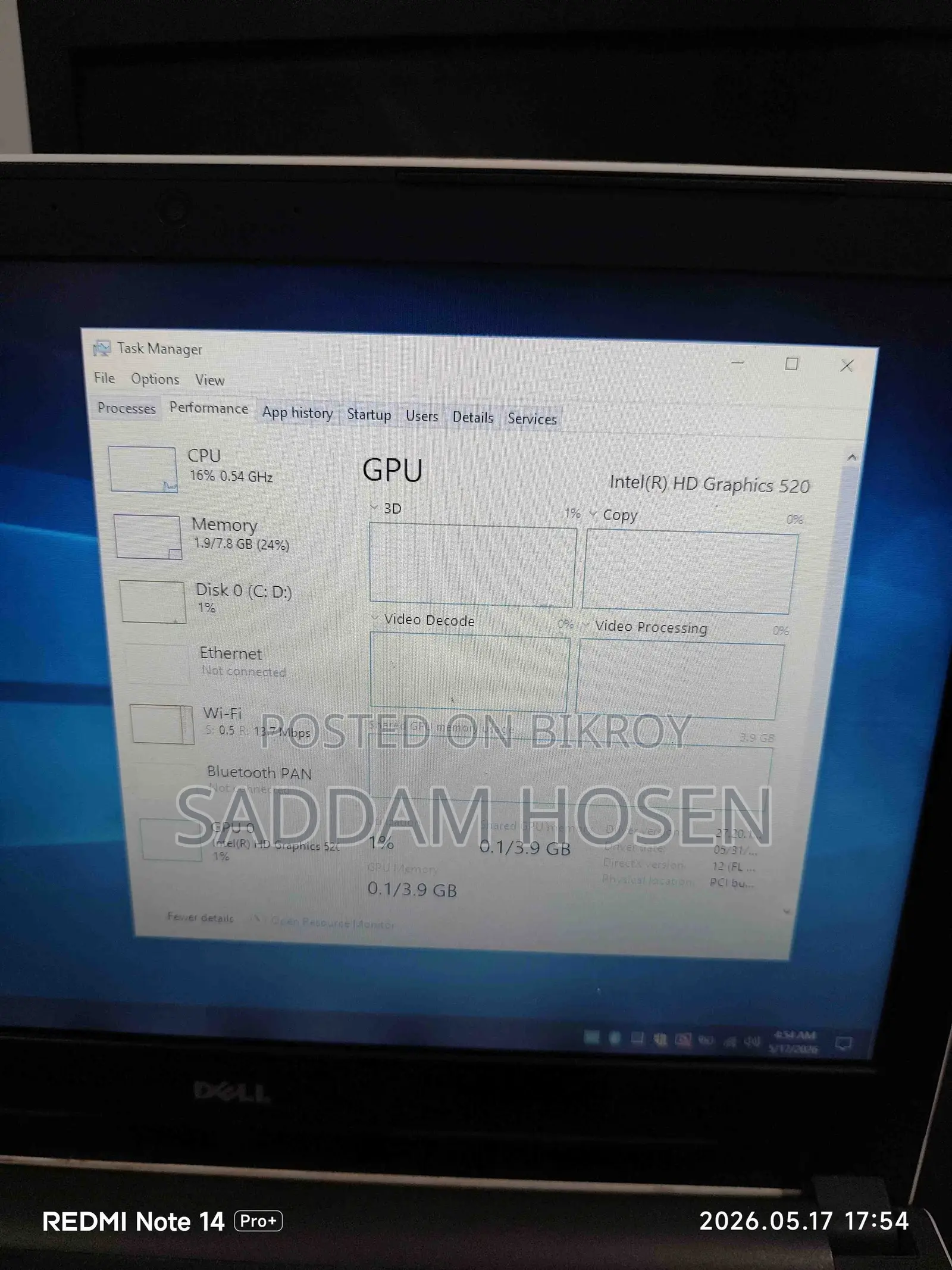 Laptop Dell Inspiron 14 8GB Intel Core I3 SSD 256GB
