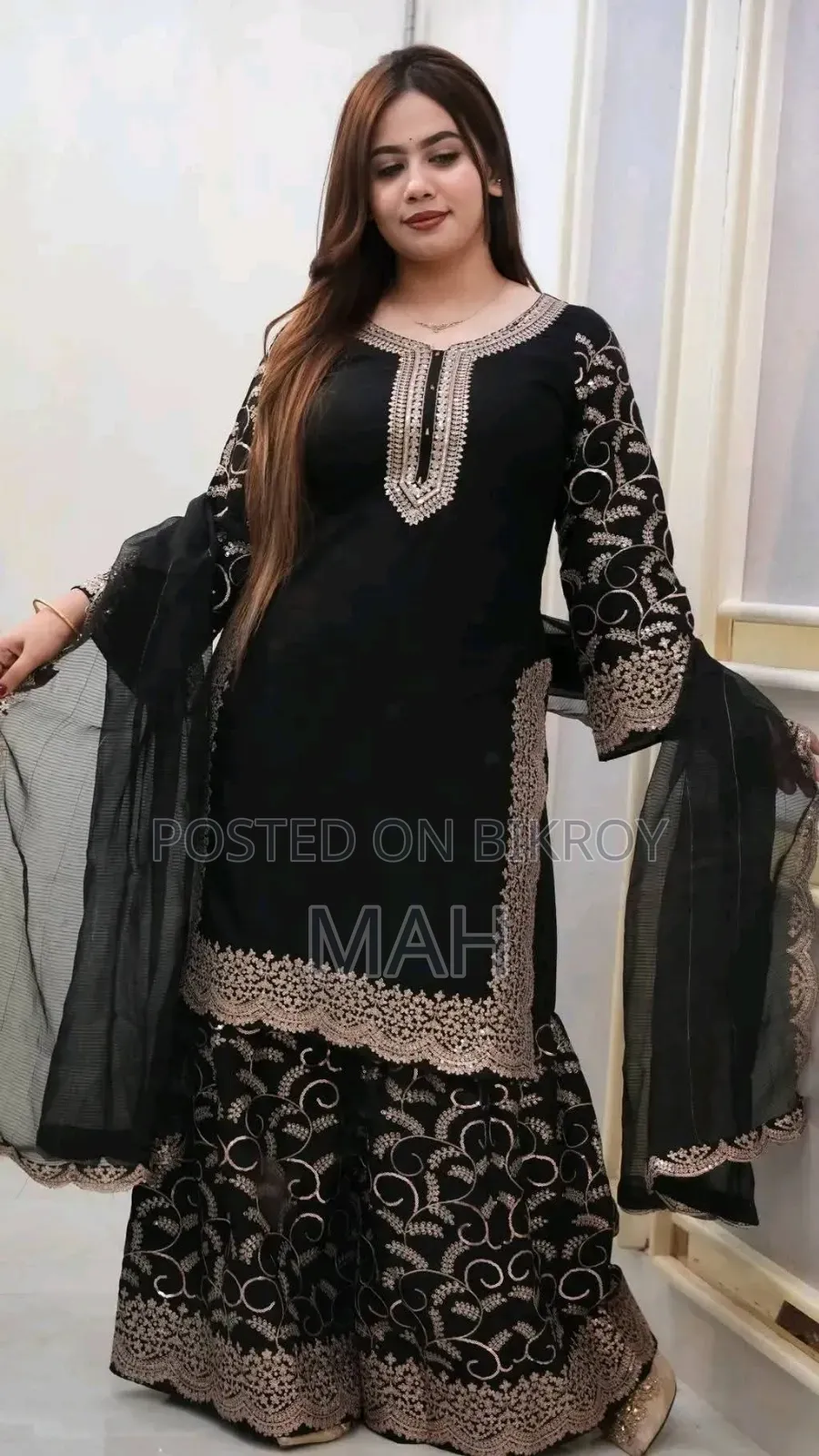 Premium Soft Jorjet With Sequence Embroidery Three Piece