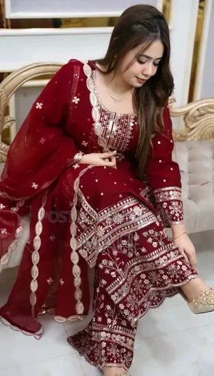 Premium Soft Jorjet With Sequence Embroidery Three Piece