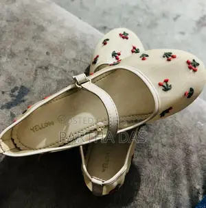 Yellow Girls Fashion Shoes – Cute Cherry Design