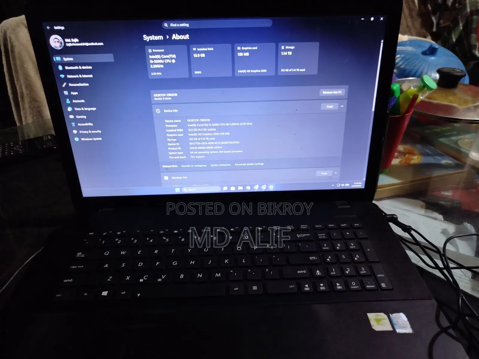Laptop Asus X750LB 12GB Intel Core I5 HDD+SSD 1.5T