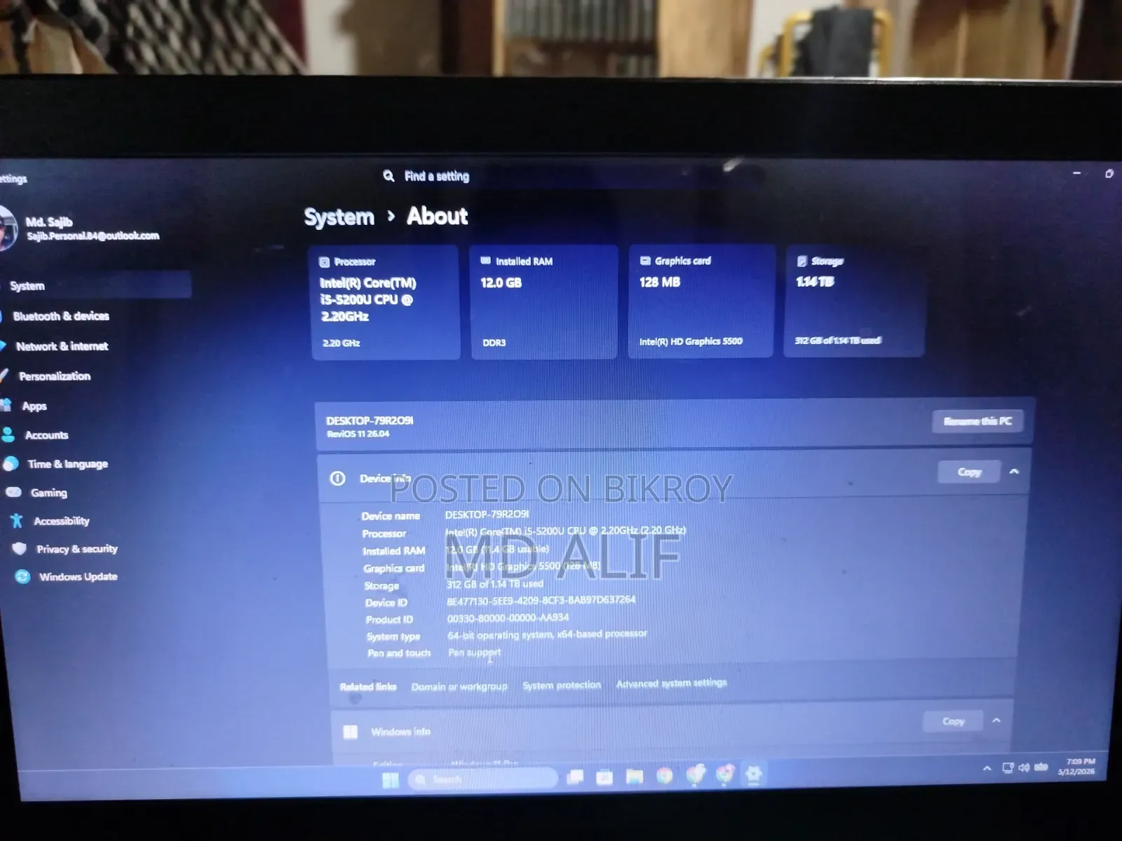 Laptop Asus X750LB 12GB Intel Core I5 HDD+SSD 1.5T