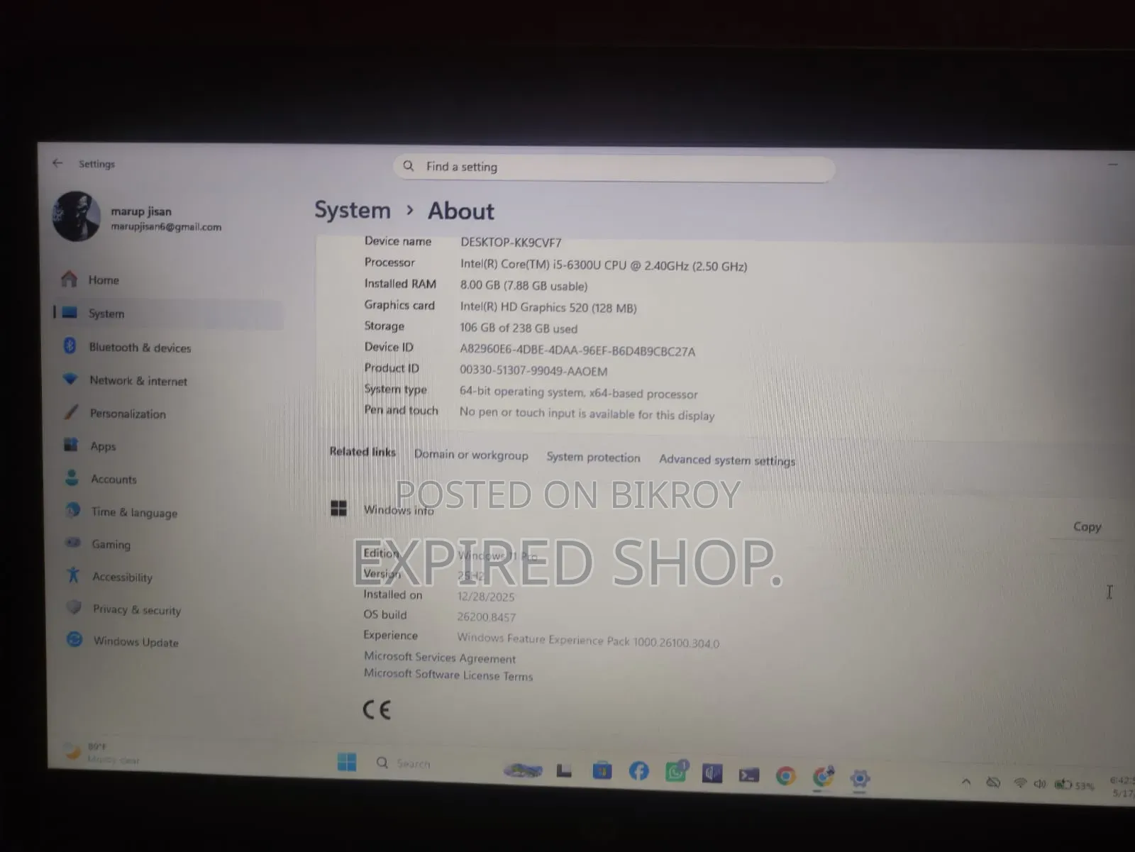 Laptop HP EliteBook 840 G3 8GB Intel Core I5 SSD 256GB
