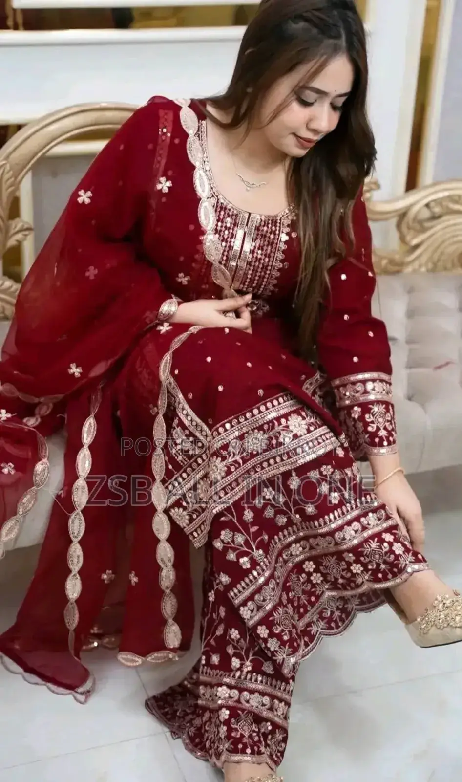 Premium Soft Jorjet With Sequence Embroidery Three Piece