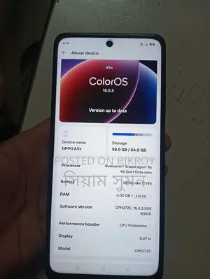 Oppo A5X 128 GB Blue