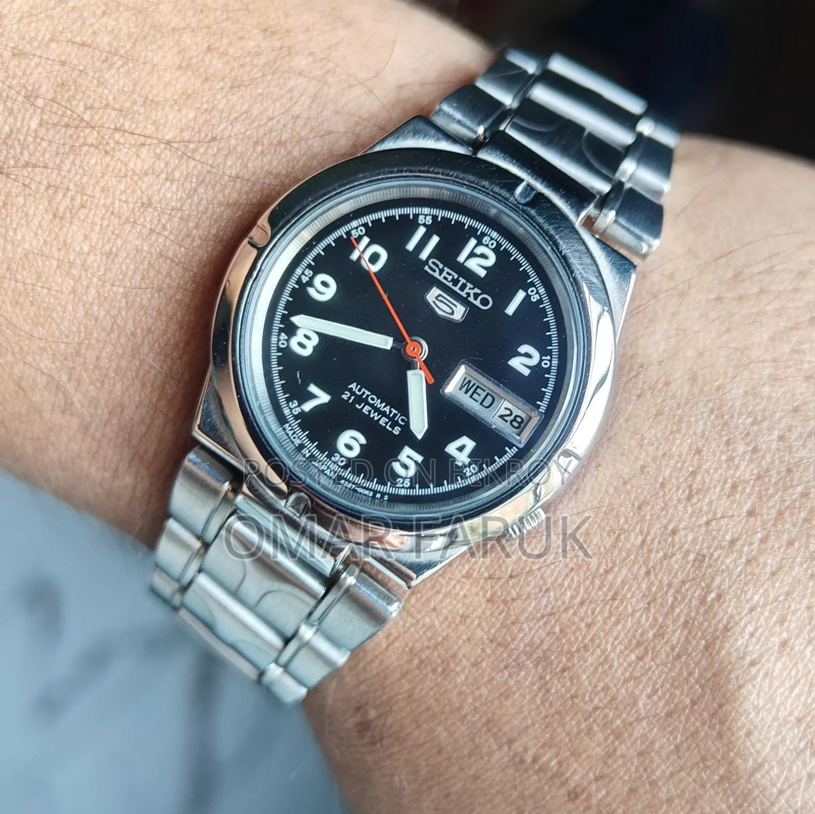 Seiko 5 অটোমেটিক ঘড়ি – জাপান মেড, লুমিনাস ডায়াল, ইউনিসেক্স