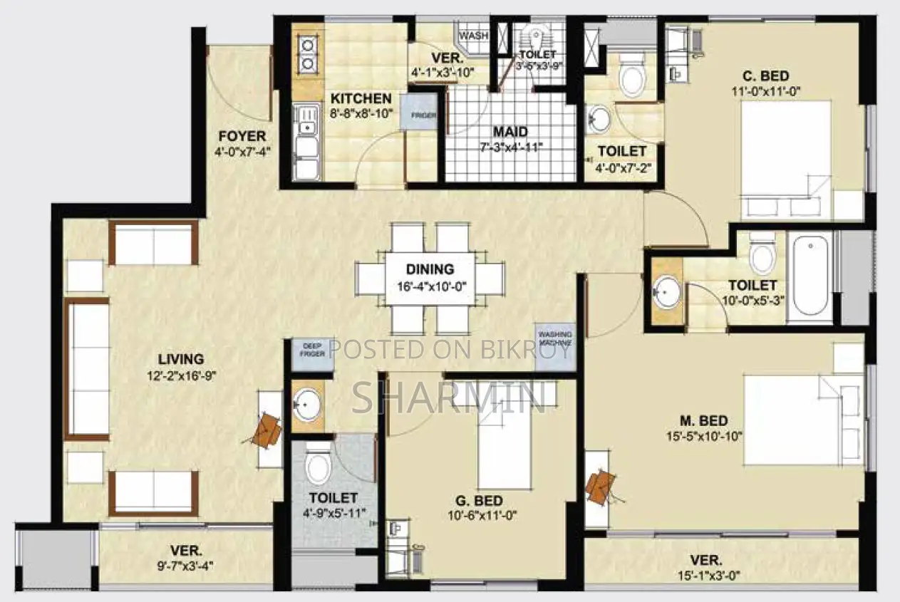3bdrm Apartment in Bijoy Rakeen City, Mirpur for Sale