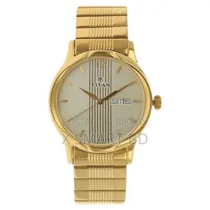 Titan Analog Champagne Dial Metal Strap Watch for Men (Ns-1580ym05)