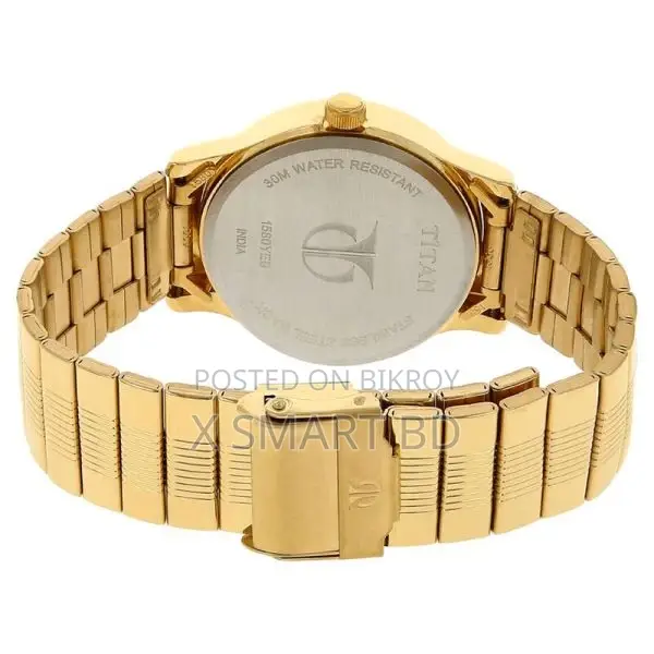 Titan Analog Champagne Dial Metal Strap Watch for Men (Ns-1580ym05)