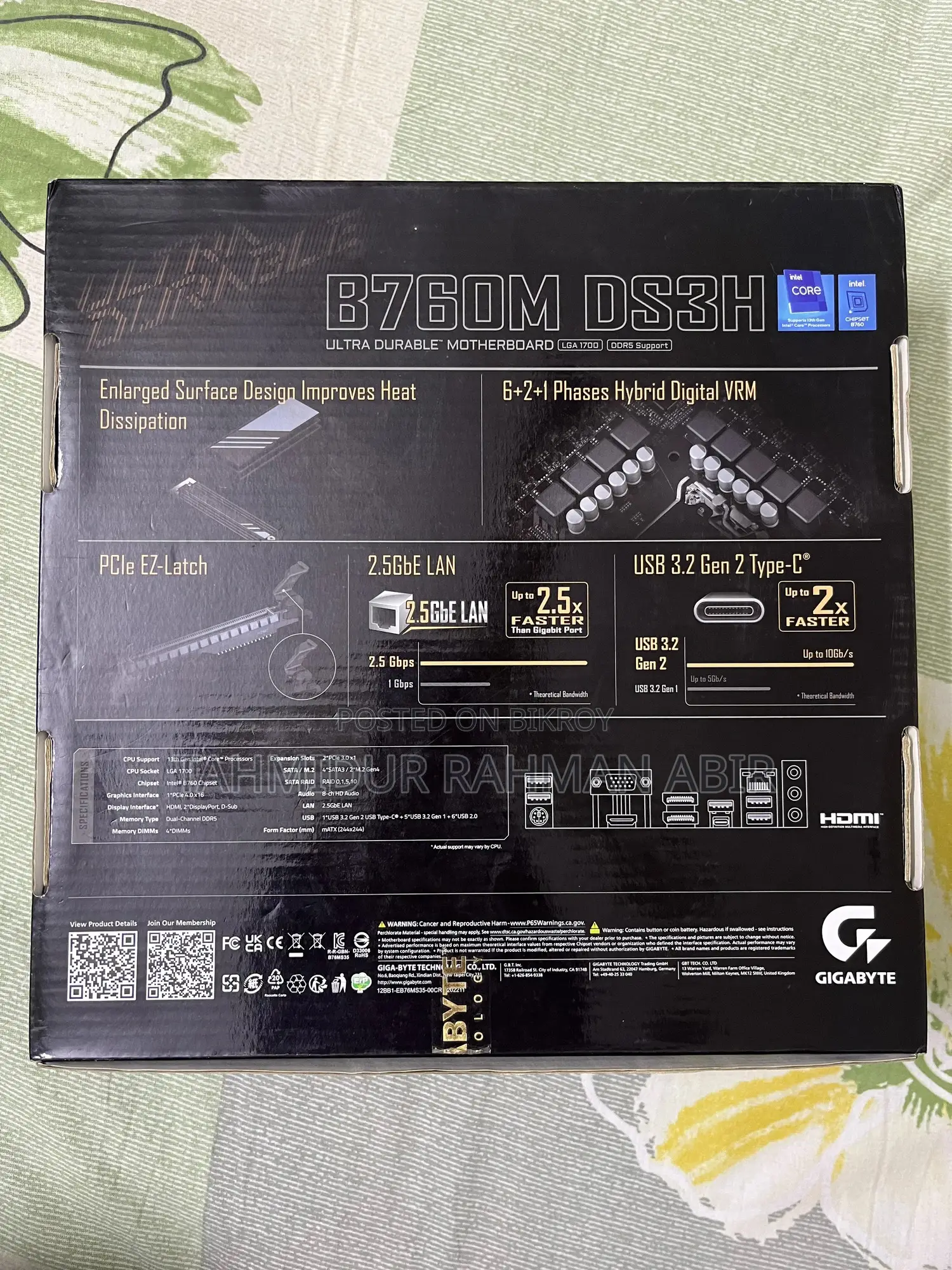 Gigabyte B760m Ds3h Ddr5 Motherboard + I5 13400f Processor+ Cooler