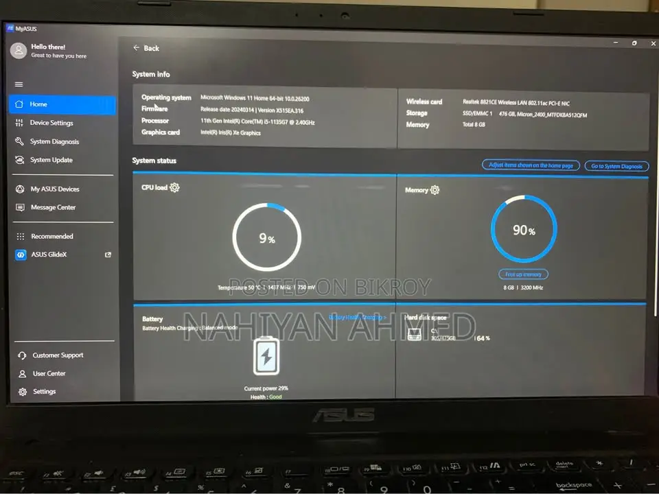 Laptop Asus VivoBook 15 X540NA 8GB Intel SSD 1T