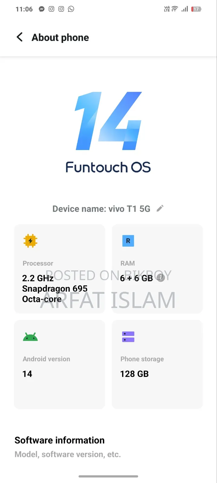 Vivo T1x (India) 128 GB Black