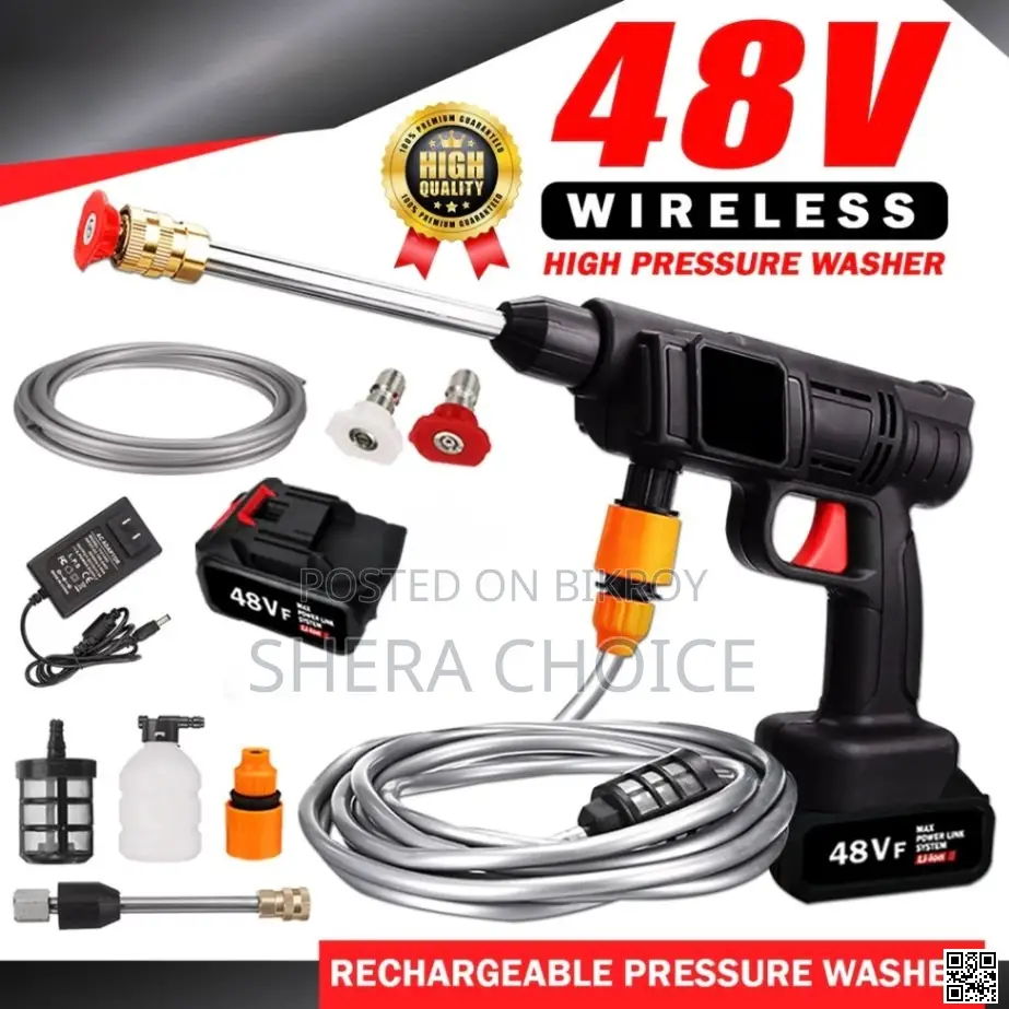 Wireless High Pressure Washer Gun – Car Bike Cleaning Made Easy!