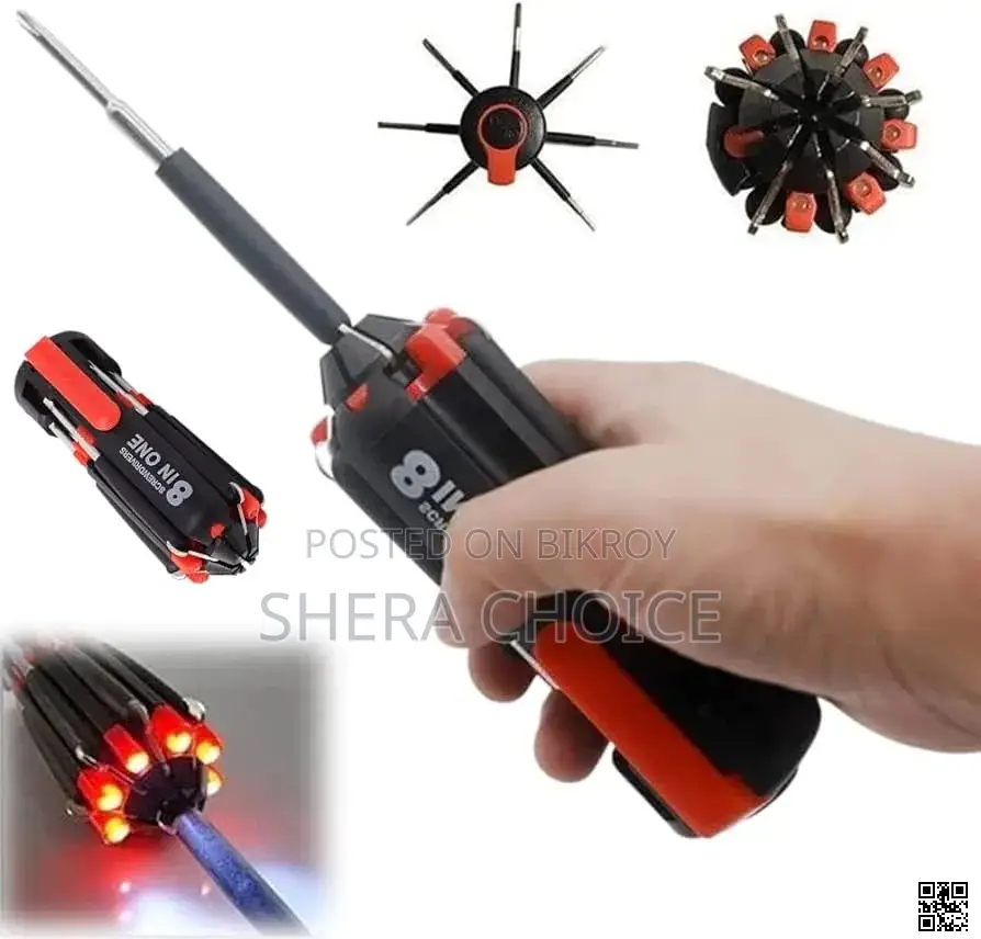 8-in-1 Multi Screwdriver Tool Set – With Worklight Flashlight