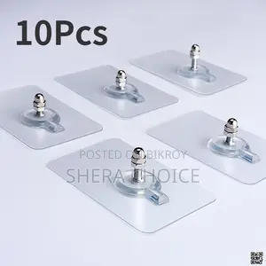 10pcs Self-Adhesive Nut Screw Wall Hook – Smart Wall without Drilling