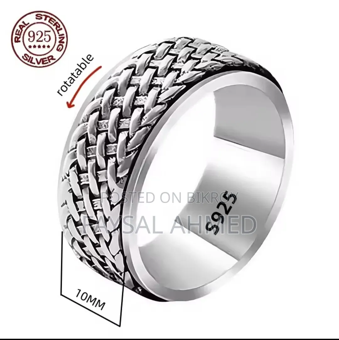 Rotatable S925 Hallmark Italian Silver Ring
