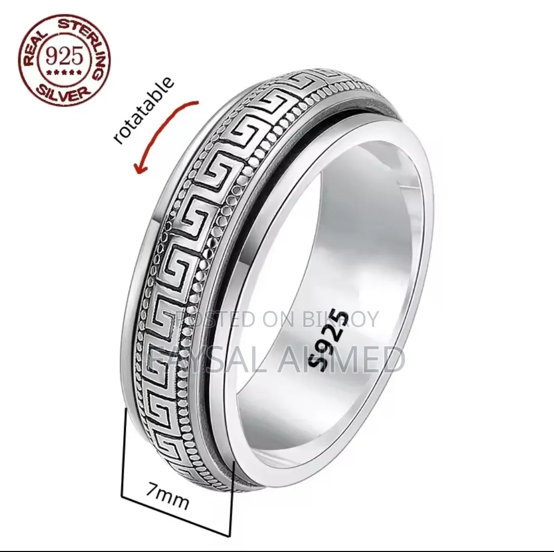 Rotatable S925 Hallmark Italian Silver Ring