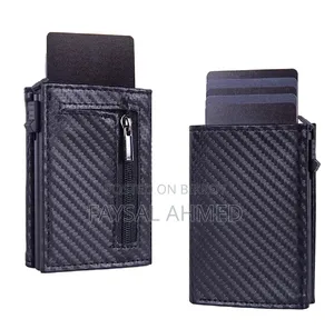 Rfid Protected Carbon Fibre Leather Aluminium Build Card Holder Wallet