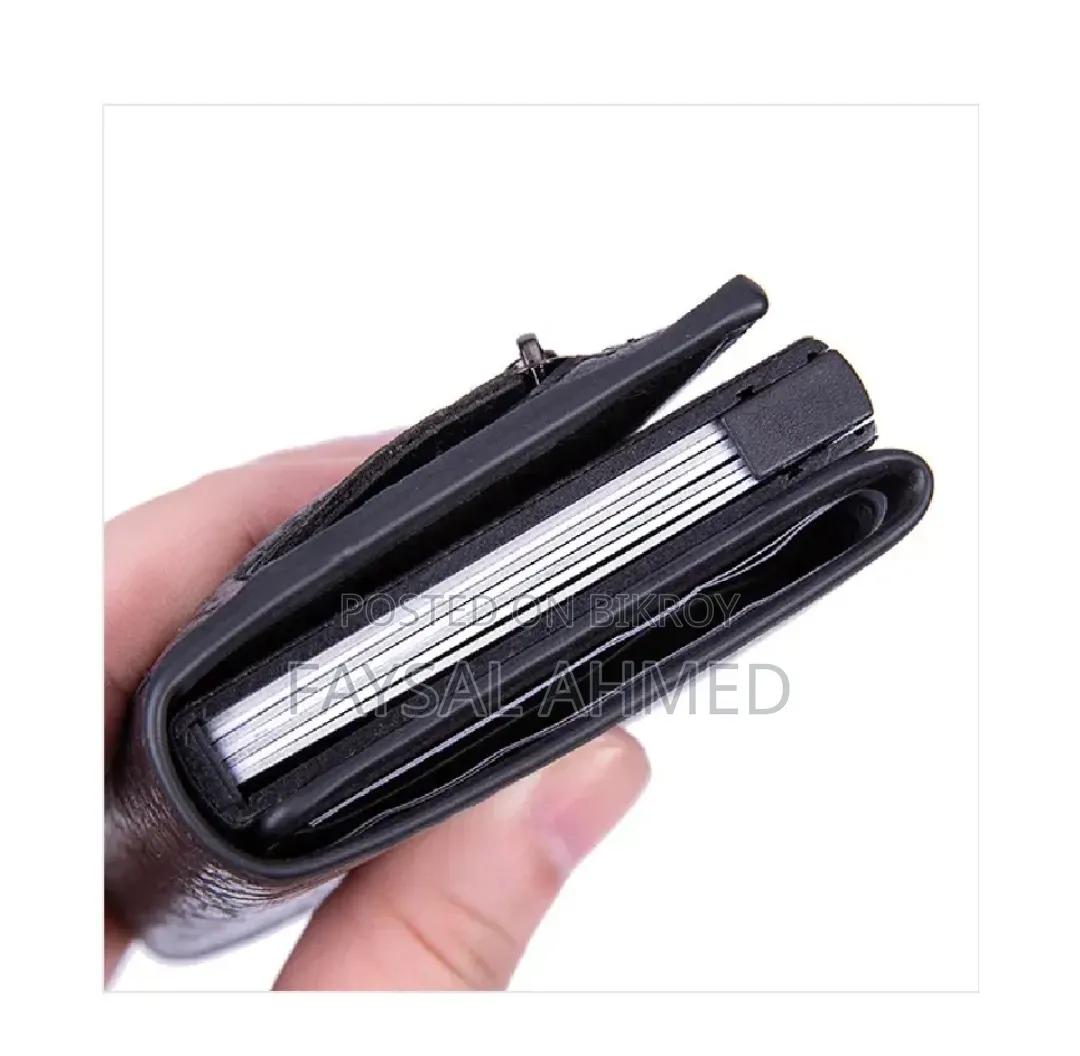 Rfid Protected Carbon Fibre Leather Aluminium Build Card Holder Wallet